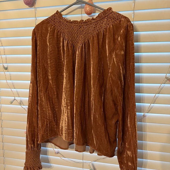 Loveshackfancy mauve pink velvet blouse medium - Picture 2 of 7